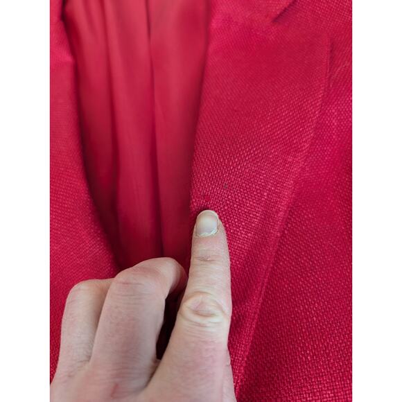 Vintage 1990s Preview Collection Petites Red Soft Blazer Jacket USA Union Made - Picture 5 of 11